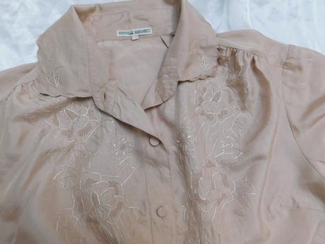 Wertvolle handarbeit hodvabna vintage bluzka, 44