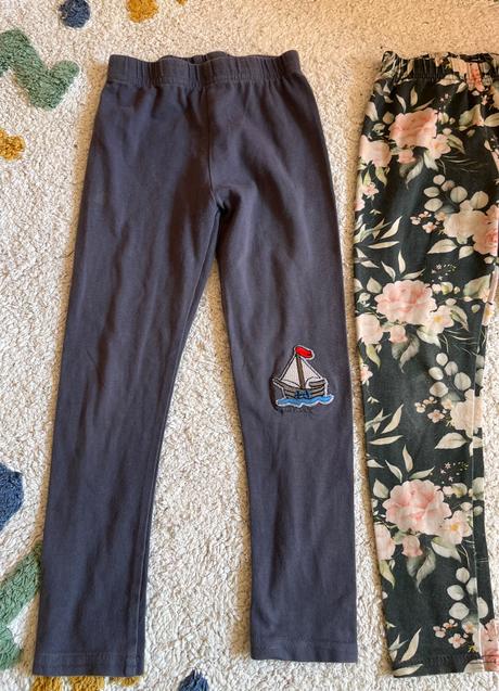 2x handmade bavlnené legíny, lily grey, 104, 104