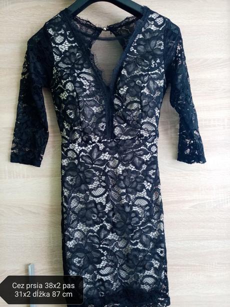 Čipkované šaty čierne xs, xs