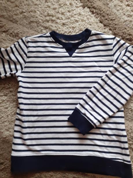 Pásikavý bielo-modrý pulóver, sinsay,122