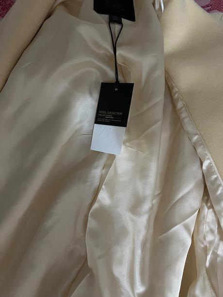 Zara vlnený barrel kabat, zara,l