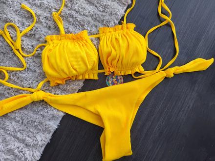 Žlté push up plavky- brazílky, m