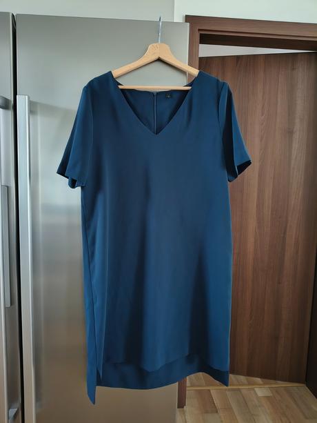 Benetton tmavo modré midi šaty m, benetton,m