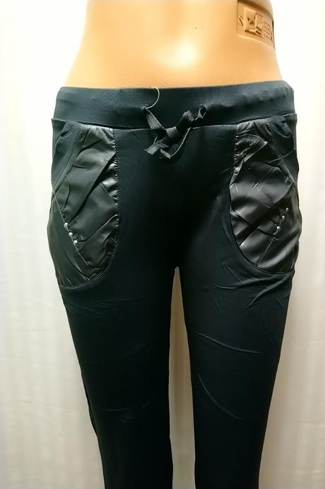 Dámske elastické tmavo sivé tepláky, landl, l, l