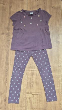 Set leginy+tricko s krat.rukavom s kvetinkami, pepco,110