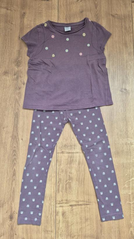 Set leginy+tricko s krat.rukavom s kvetinkami, pepco,110