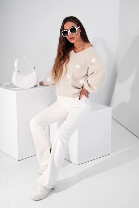 Dámsky pulover rosi krémový,