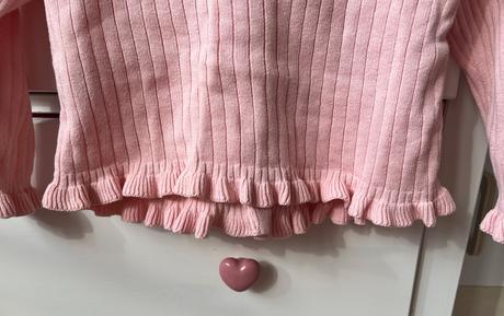 Bledoružový bavlnený sveter na gombíky, f&f, 98, f&f,98