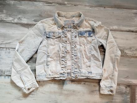 Bledomodrá rifľová bunda veľ.s, s