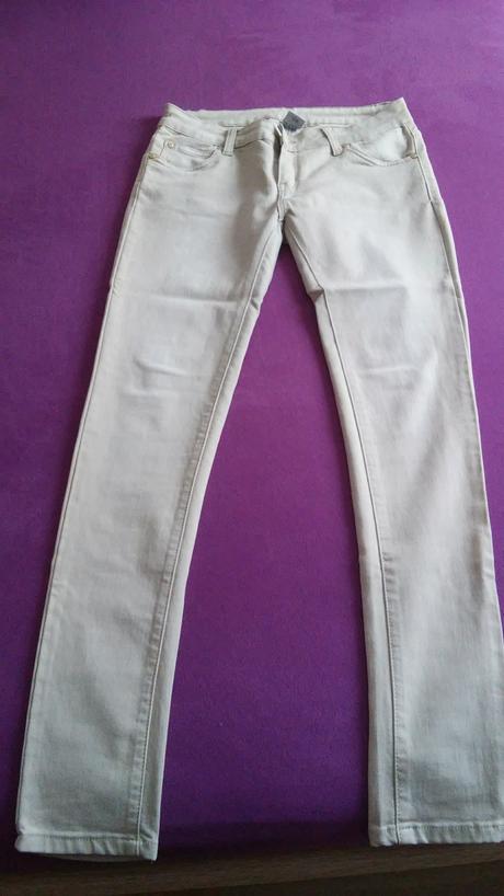 Kremove skinny nohavice, xl