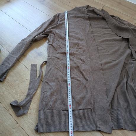 Hnedý dlhší kardigán s opaskom, tchibo,46