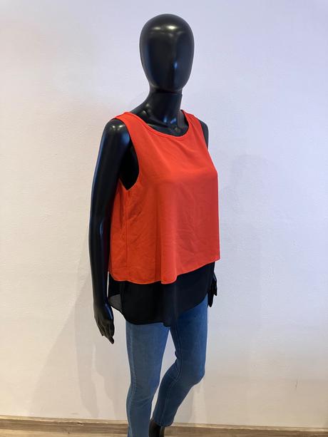 Dámska lososovo-čierna blúzka (m), m