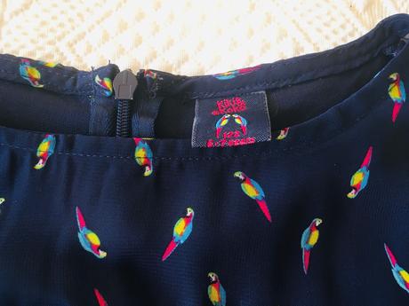 Krasna tunika na vrchu silon s jemnými papagájikmi, kiki&koko,122