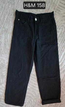 Podšité jeansy voľnéhobstrihu čierne h&m 158, h&m,158