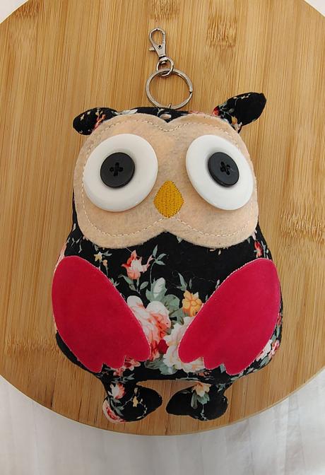 Látková farebná sova, 19 cm, 