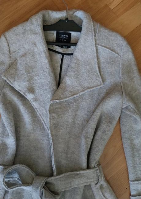 Sivý prechodný zavinovací kabát, reserved,m