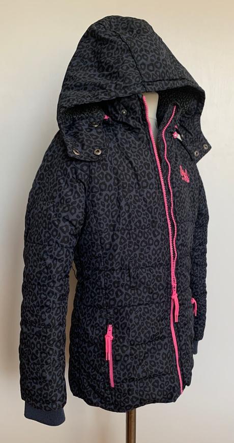 Dievčenská vetrovka na zimu s kapucňou, 134