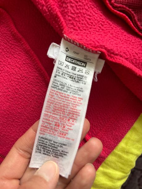 Ružová flisová bunda na zips, decathlon,s