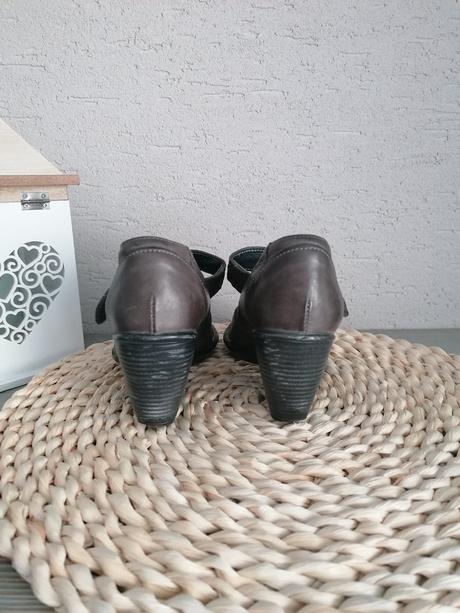 Kožené topanky 36 sede, 36