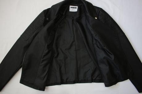 Dámska čierna motorkárska koženková bunda prechodn, l