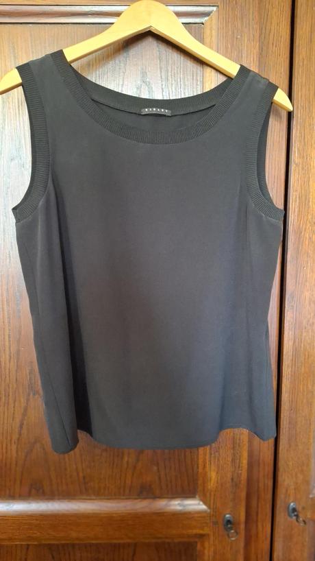 Hodvábny čierny top - s, sisley,36