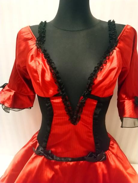 Dámsky červeno čierny kostým šaty, cotteli coll, s,