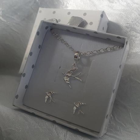 Strieborná súprava lastovičky,