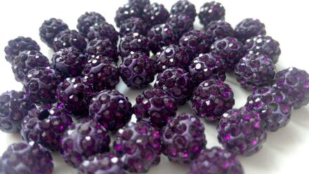 Korálky shamballa tmavo fialové 10 mm, 