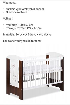 Detska postielka, šírka (cm): 60,dĺžka (cm): 120