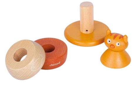 Janod drevená mačka roly-poly hojdacia skladačka s,