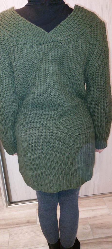 Olivovo zelený pulóver, l