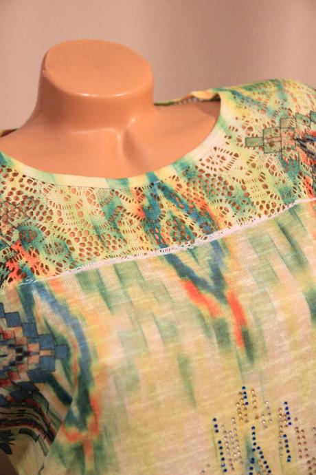 Farebny top s kamienkami, m, m