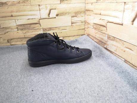 Ecco 41 - dámske kožené tmavomodré zateplené topán, ecco,41