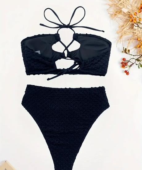 Plavky dvojdielne čierne, l / m / s