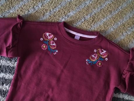 Zateplená mikinka s kvetinkami, dopodopo,128