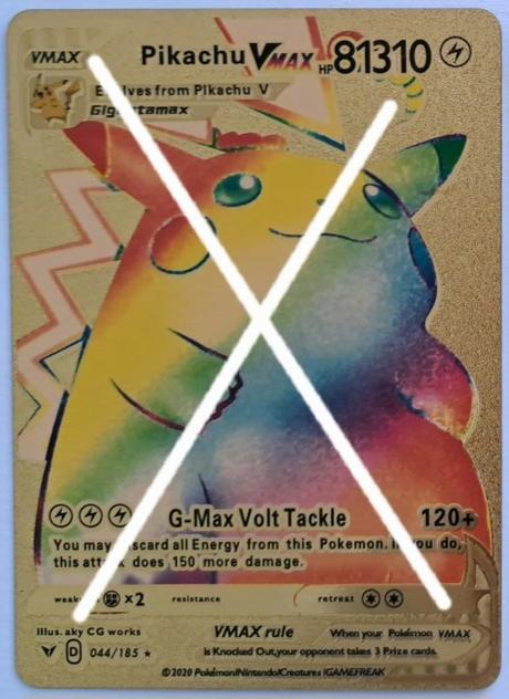 Pokémon karty zlaté plastové, 