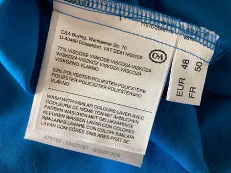 Modrý top canda, c&a,48