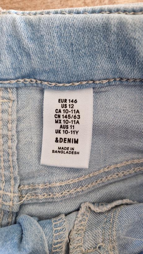 Rifľové šortky, h&m,146