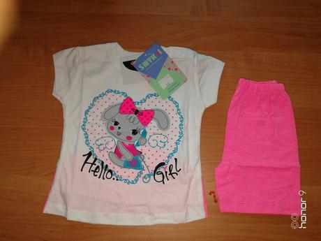 Letný komplet s volánikmi, 80 / 86 / 98