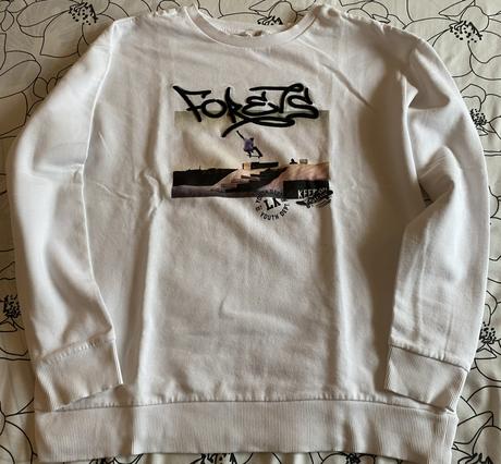 Teplá bavlnená mikina h&m s aplikáciou v. 170, h&m,170