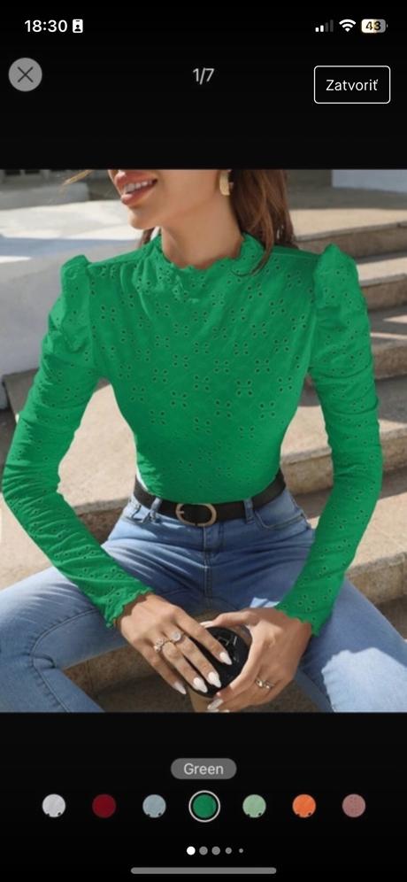 Smaragdovo zelene madeirove tričko, m