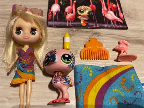 Krásna sada littlest pet shop bábika a plameniaci, 