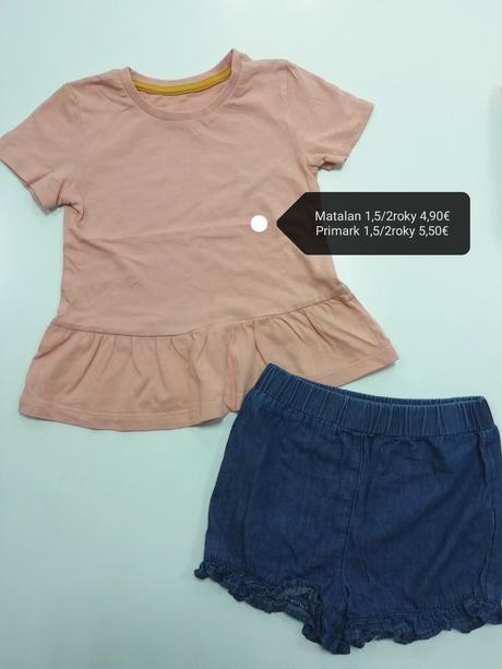 Bavlnené rifľové tenšie kraťasy s volánikom, primark,92