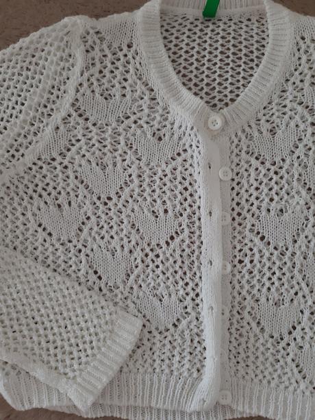 Svetrik biely benetton, benetton,128