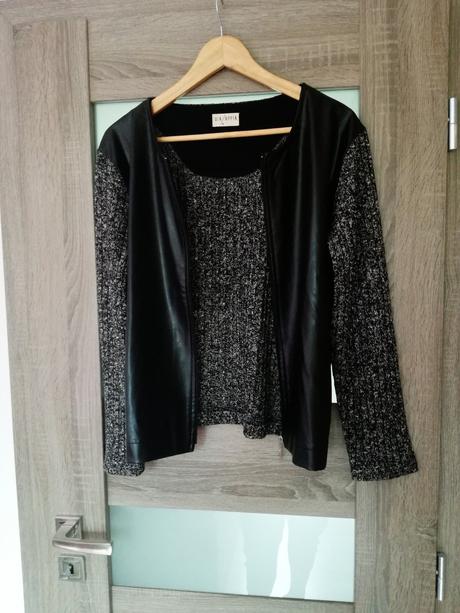 Koženkovo/pletená bundička, 42