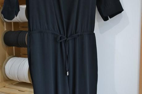 Dlhý čierny šifónový overal 36/38, 36