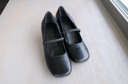 Čierne lodičky s plným opätkom, 38