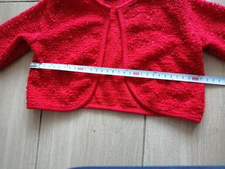 Červené bolerko s trblietkami, m&co,92