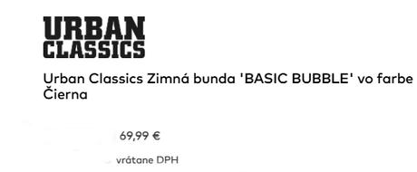 Urban classics zimná bunda basic bubble, l
