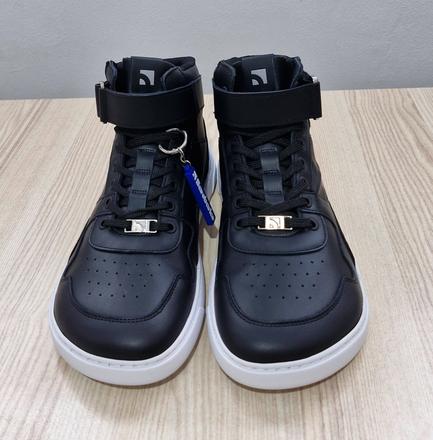 Zing - high top - black & white leather 44, be lenka,44
